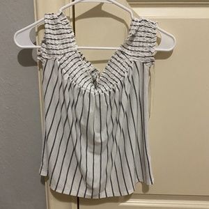 Off the Shoulder Striped Shirt